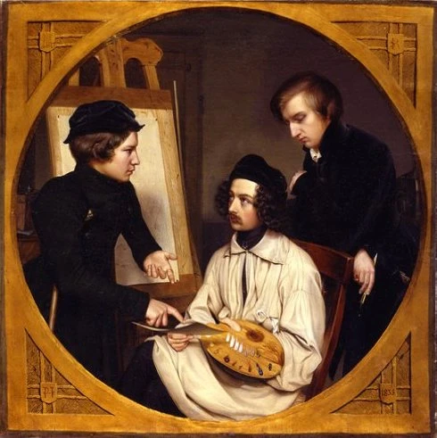 1812-Amand Joseph Pelz - Tre pittori slesiani, 1835